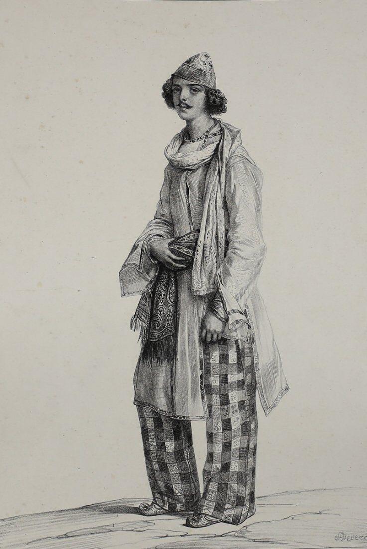 Achille Deveria  (French 1800-1857)  Lithograph Indien, XIX Siecle No. 52 (1 of 3)