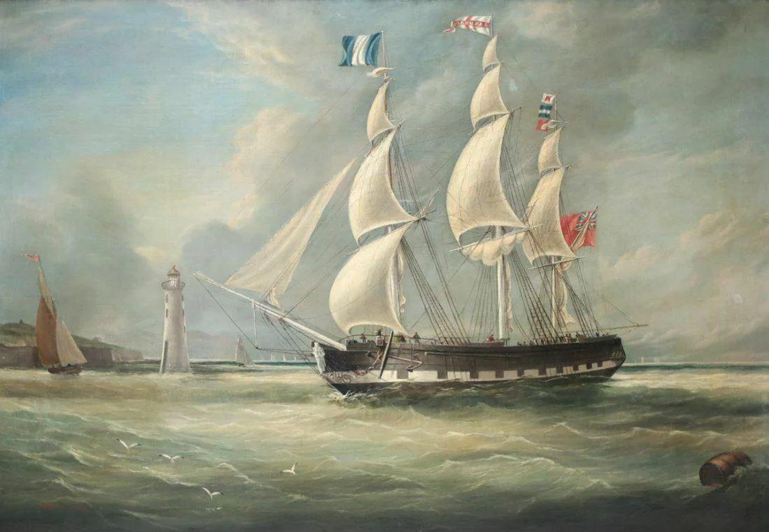 Joseph Heard  (1799 - 1859) Oil Painting Seascape Sailing ship In the Sandbach (1 of 8)