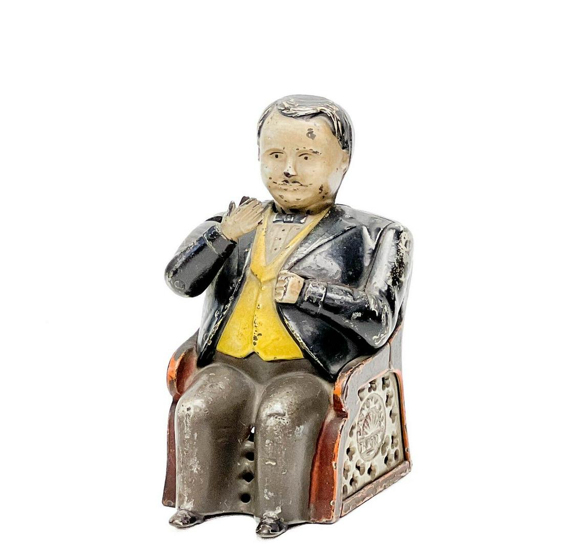 Early Example J & E Stevens Tammany Mechanical Bank Cold Painted Cast Iron (1 of 7)