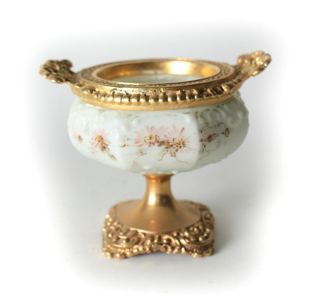 CF Monroe Gilt Brass mounted Art Glass Opalware Cabinet Dish c1900 (1 of 4)