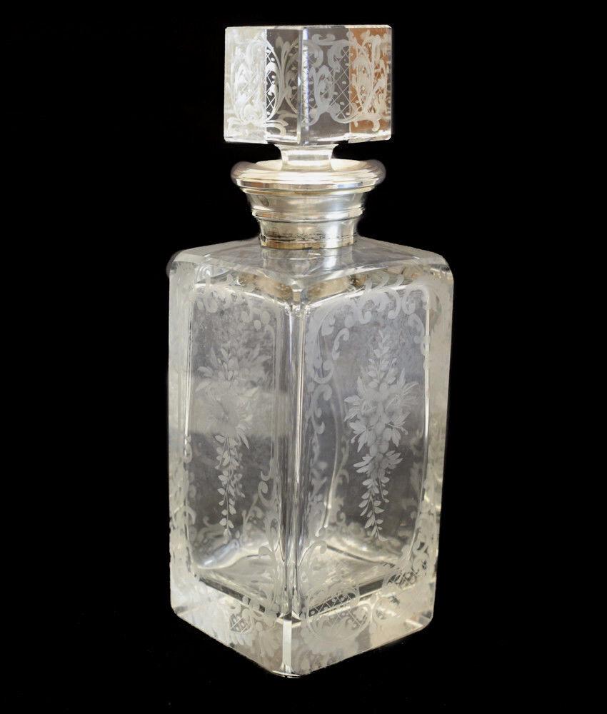 Continental Crystal and Sterling Silver Collar Decanter Intaglio (1 of 6)