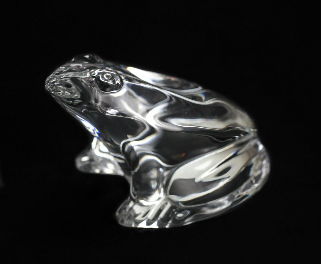 Charming Baccarat Crystal Frog Paperweight Figurine (1 of 3)