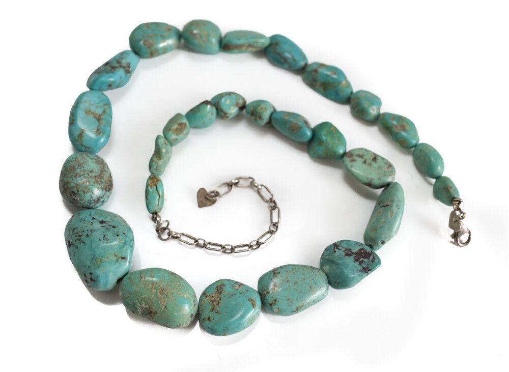 Jay King DRT Desert Rose Trading 22" Sterling Silver Turquoise Nugget Necklace (1 of 5)