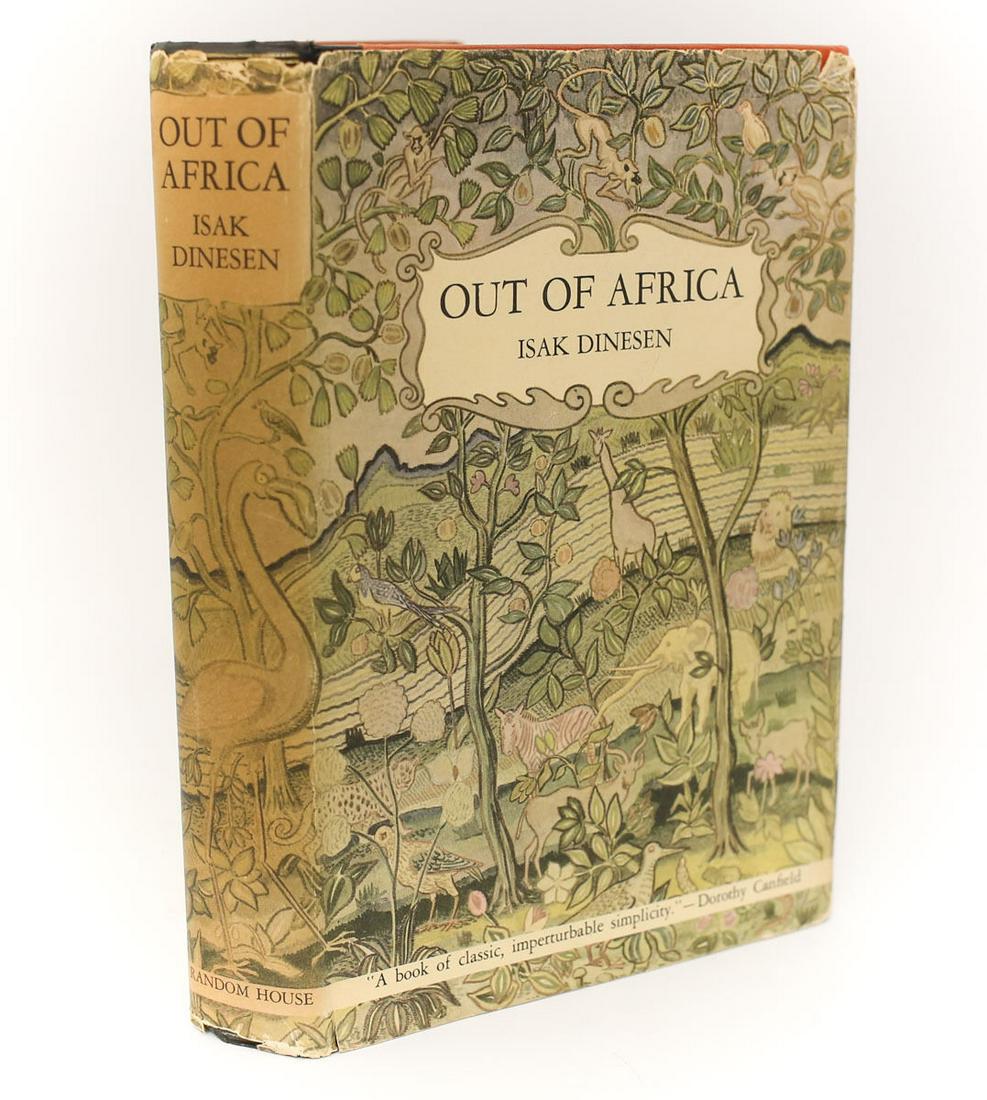 Isak Dineson 'Out of Africa.' Random House, 1938. 1st Edition, Dust Jacket (1 of 6)