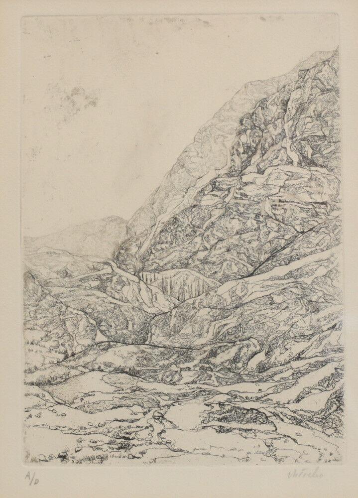 Anna Ticho (Israeli 1894 - 1980) Lithograph Landscape Hills of Jerusalem (1 of 5)