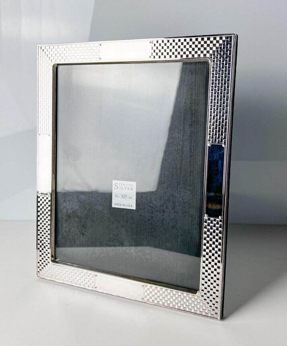 Sterling Silver Photo Frame, by 925 Inc made in USA blue velvet easel 8 x 10 (1 of 7)