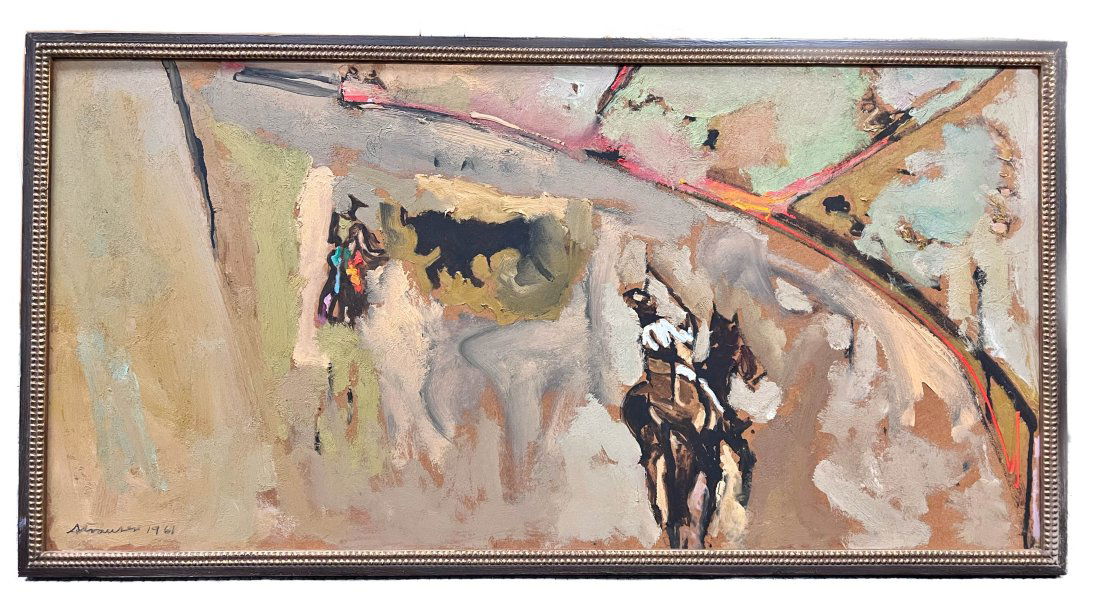 Sterling Boyd Strauser Abstract Oil painting Bull Fighter (1 of 6)
