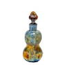 LCT Tiffany Favrile Iridescent Art Glass Scent Bottle Pinched Sides Mottled Blue