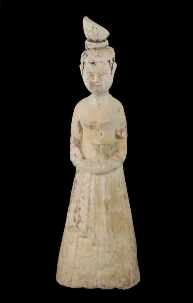 Chinese Earthenware Figure, Tang Dynasty Plump Woman (1 of 5)