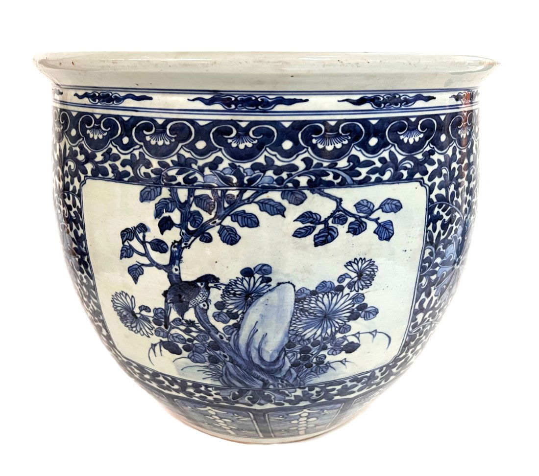 Chinese Porcleain Jardiniere fish bowl (1 of 13)