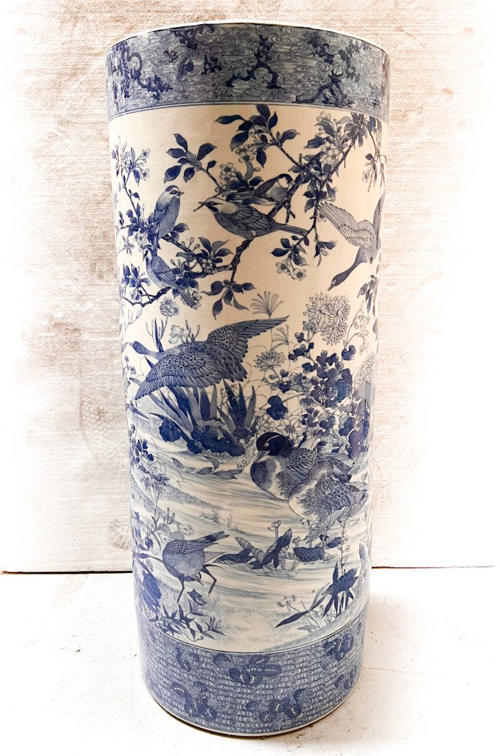 Monumental Japanese Blue and White Hand painted  / Floor vase (1 of 10)
