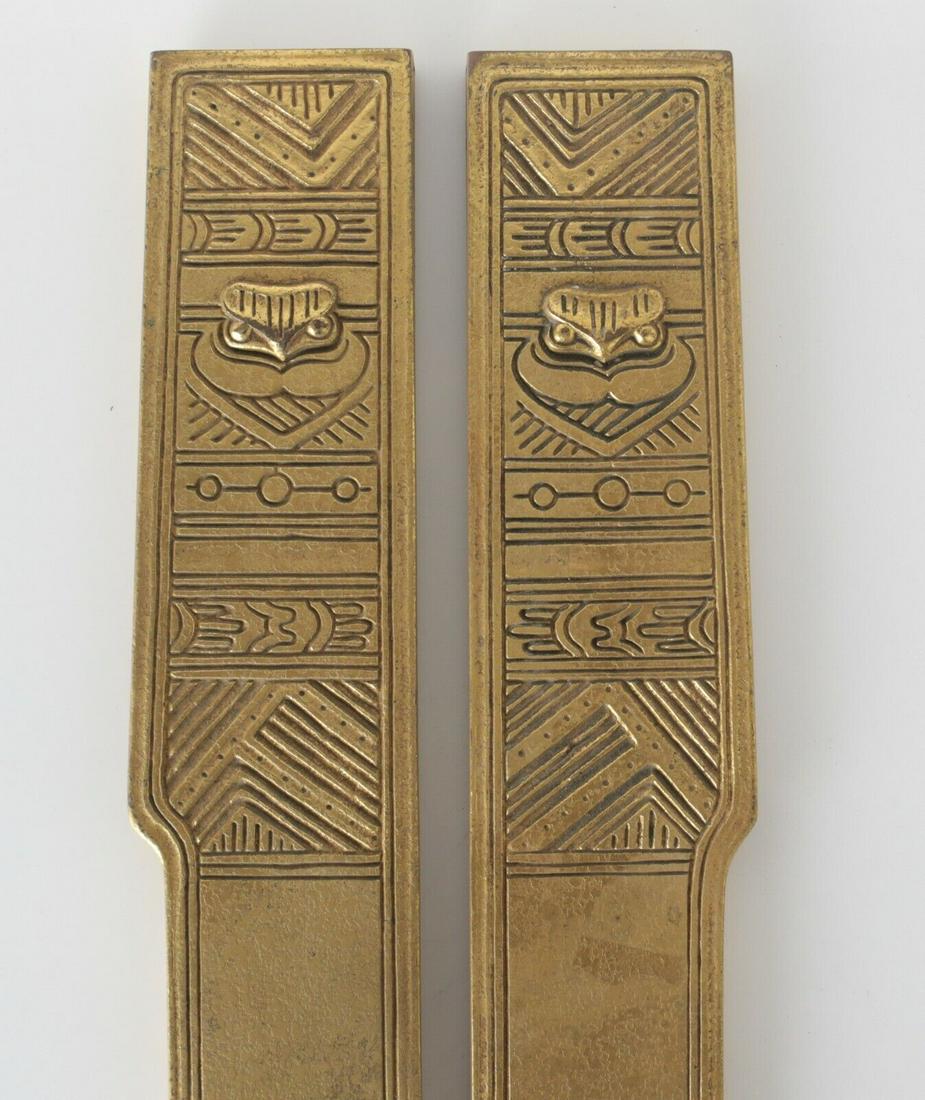 Tiffany Studios Dore Bronze Blotter Ends, American Indian Pattern no. 1181 (1 of 7)