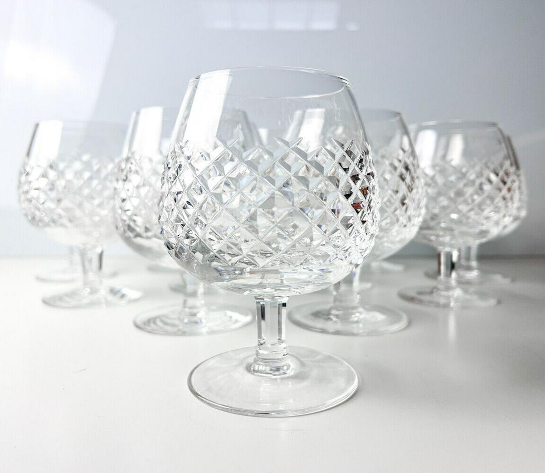 12pc set Waterford Alana Crystal Brandy Glasses Snifter 5.125 inches (1 of 6)