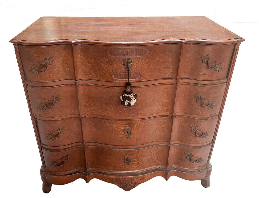 19th Century Continental Serpentine Chest of Drawers / Commode (1 of 8)