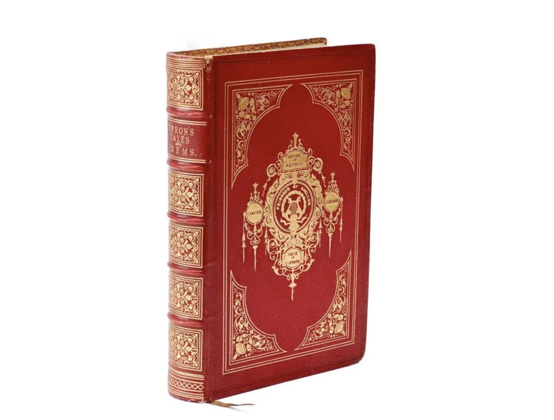 Tales and Poems of Lord Byron, 1855, Double Fore-Edge Decoration, with inscription by George Abraham (1 of 11)