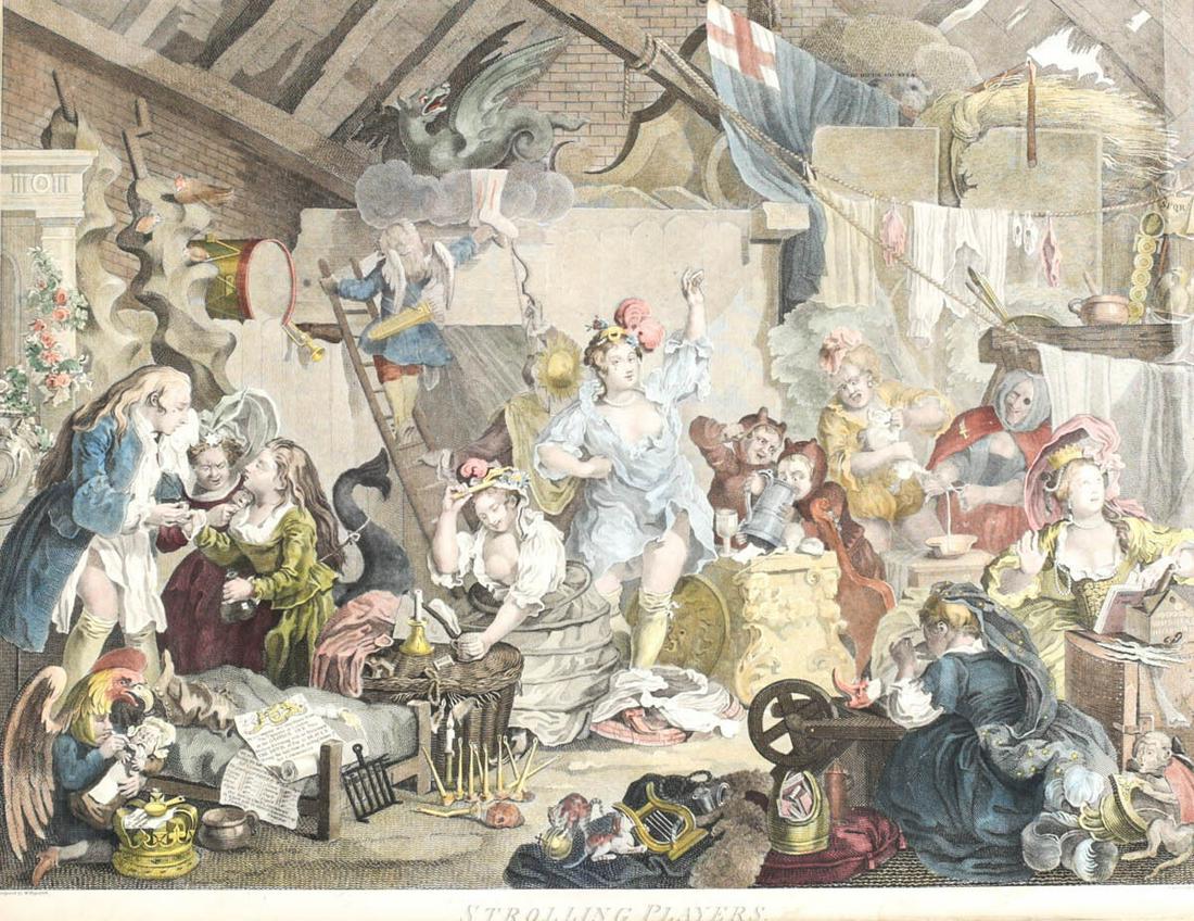 After William Hogarth English 1697- 1764 Engraving Strolling Players (1 of 4)