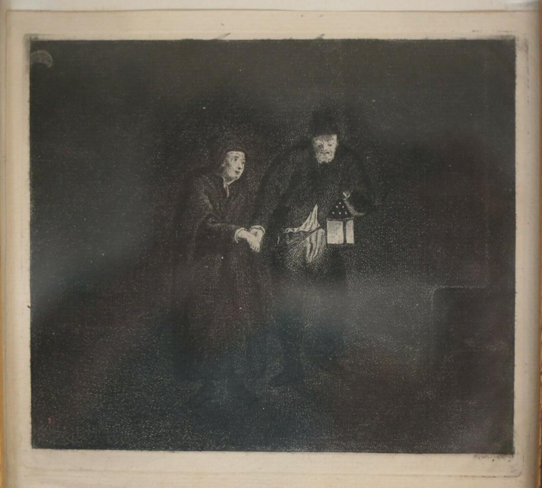 Rembrandt School etching on paper c1809 Old Couple (1 of 6)