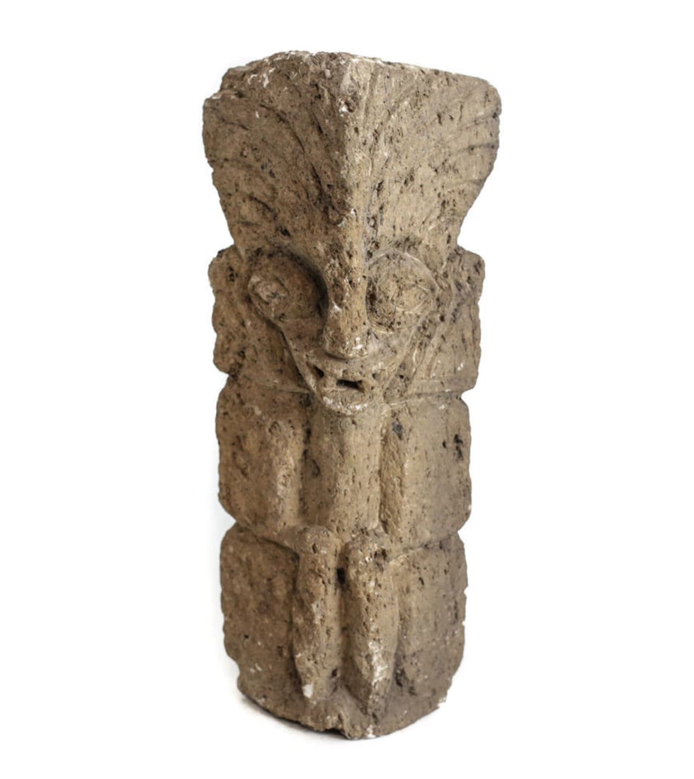 Pre Columbian Aztec or Teotihuacan Diety Figure, carved Stone statue, Tlaloc, god (1 of 4)