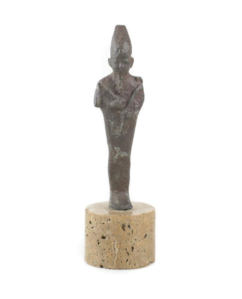 Small Egyptian bronze figure of Osiris, Late Period (1 of 3)