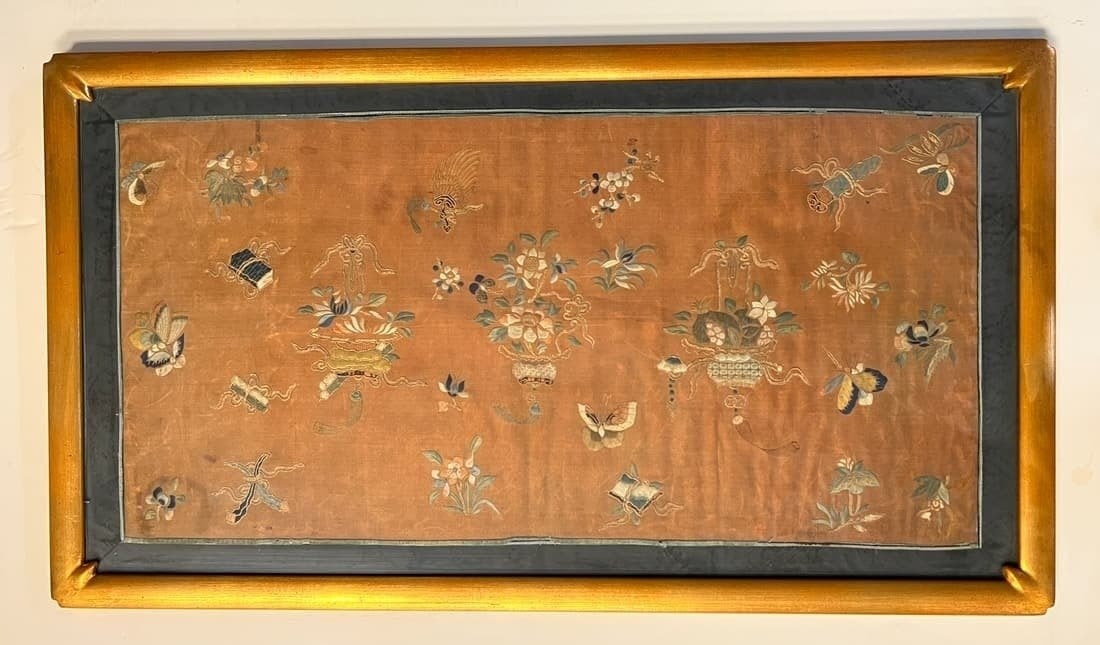 Antique Chinese Silk Embroidery Panel (1 of 7)