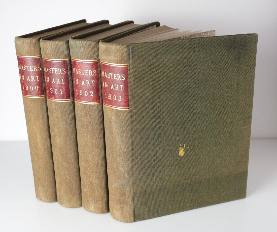 Set of 4 vol 1900-03 Masters in Art: A Series of Illustrated Monographs: Set of 4 volumes, 1900-1903, Masters in Art: A Series of Illustrated Monographs: 1900: Van Dyck, Titian, Velasquez, Holbin, Botticelli, Rembrandt, Reynolds...; 1901: Rubens, Da Vinci, Durer, Michelang