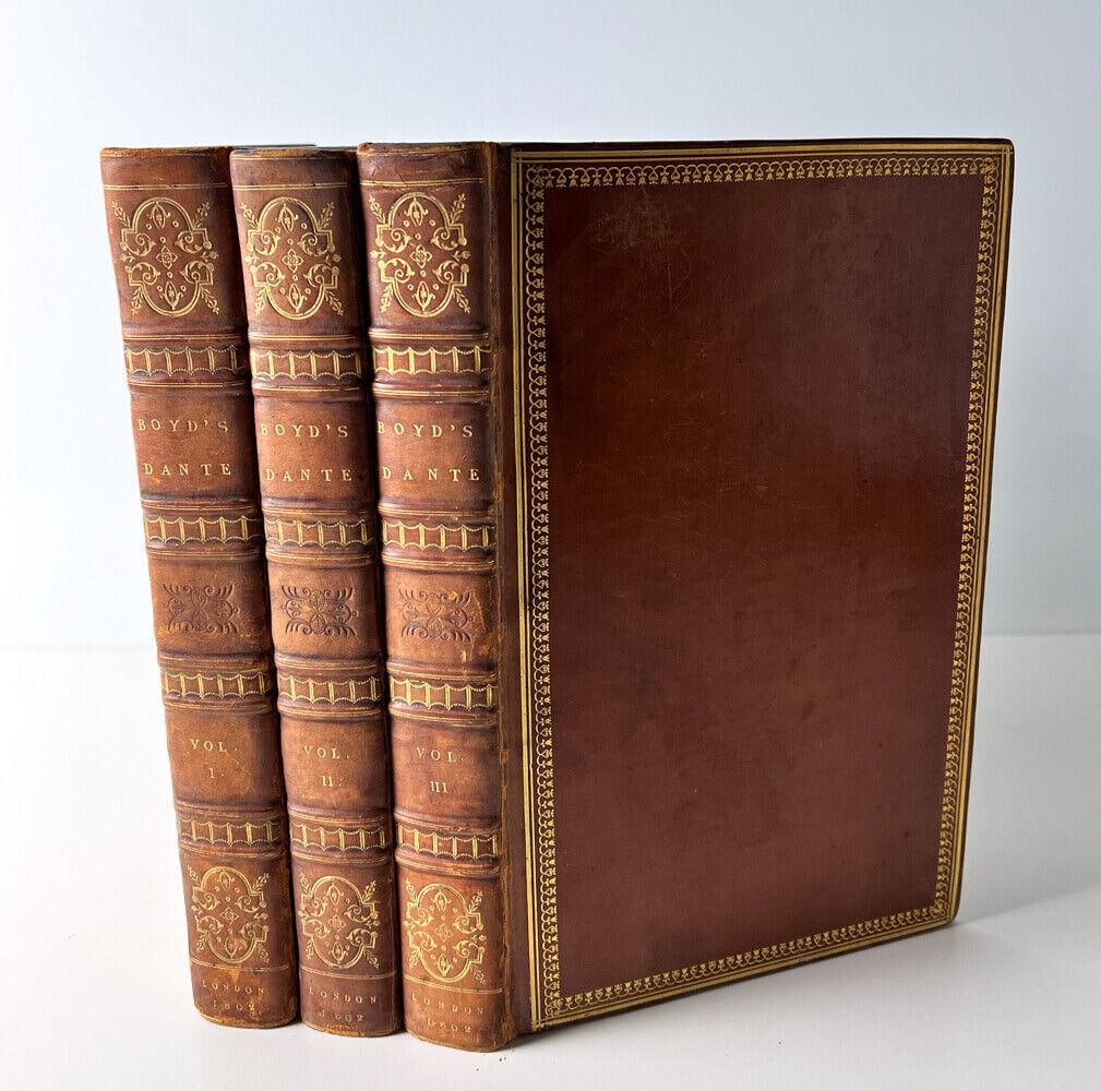 Aligheri Dante Divina Commedia The Divine Comedy 3 vol. Henry Boyd 1802 1st Eng (1 of 12)