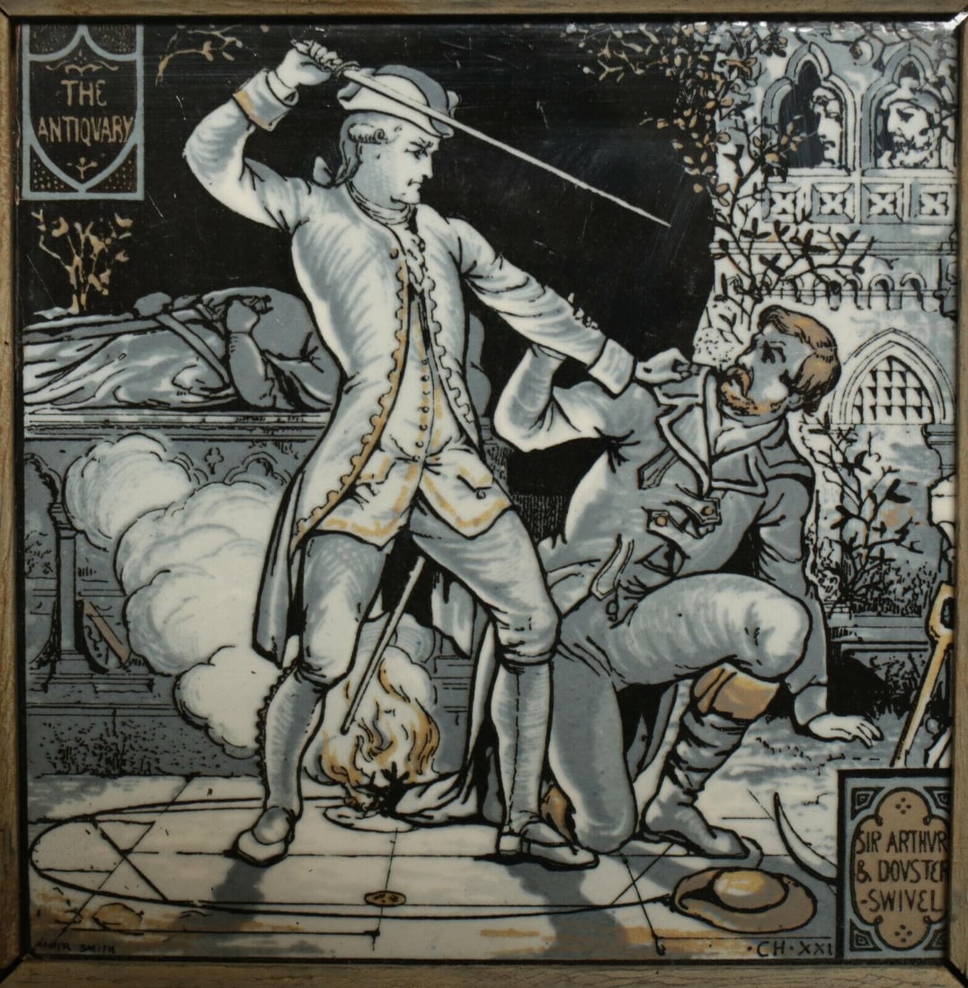 Mintons China Works Tile Stoke on Trent, The Antiquary, c1877 (1 of 3)