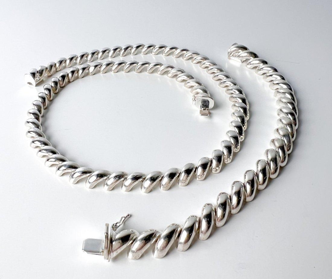 2pc Italian Sterling Silver Necklace and Bracelet Set (1 of 6)