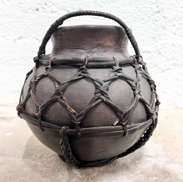 Philippine Bamboo bound Pottery Jar, Luzon region (1 of 6)