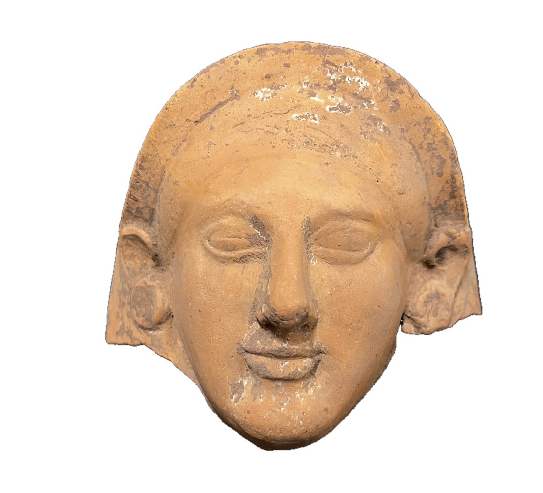 Terracotta fragment of a woman's head Greek or Cretan (1 of 7)