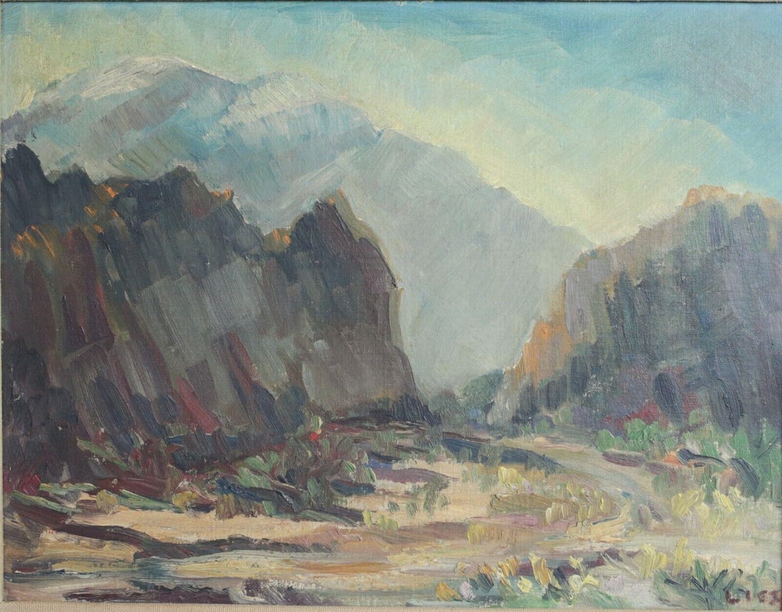 Dorothy R. (Millard) Liss (1902-1990) California Oil painting Mountain landscape (1 of 6)