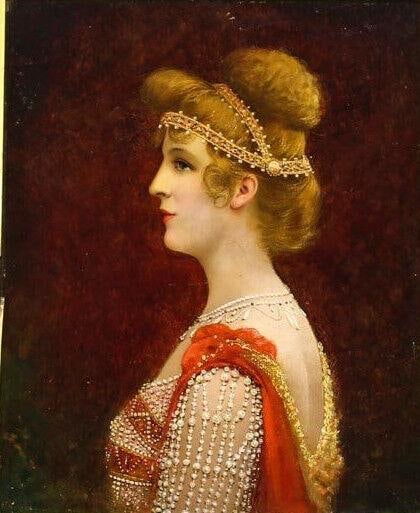 Georges Croegaert 1848-1923 Oil Painting on board portrait of woman in profile (1 of 5)