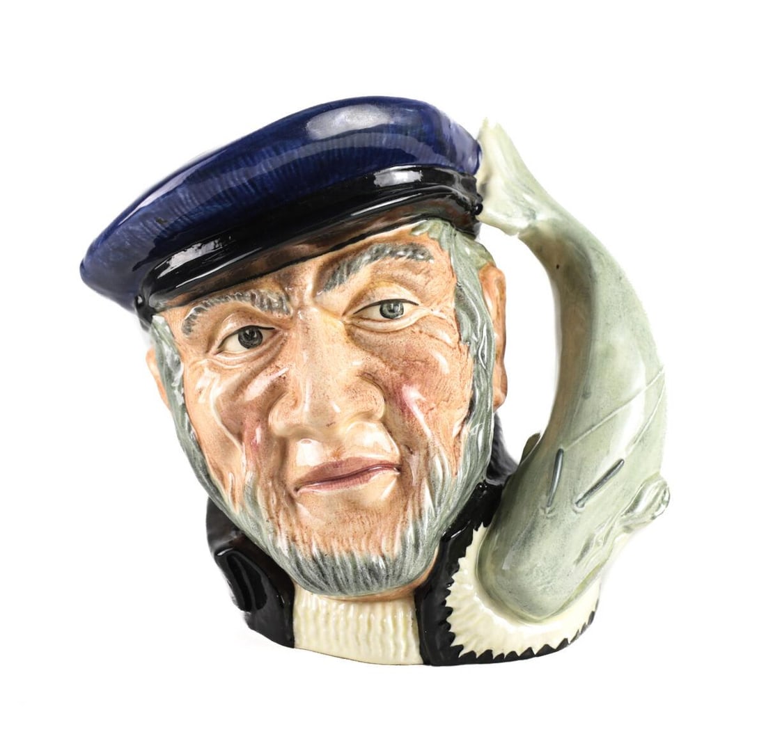 Royal Doulton Captain Ahab D6500 Large 7in. Toby Jug, Moby Dick 1959-1984: Royal Doulton Captain Ahab D6500 Large 7" Toby Jug, after the character in the novel "Moby Dick". Produced 1959-1984. Modeled by Gary Sharpe. Approx. Measurements: 7" height. Domestic Shipping: $20