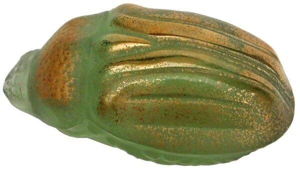 Lalique France Art Glass Beetle Scarabee Meloe Vert Clair Or #11774 Sealed Box (1 of 2)