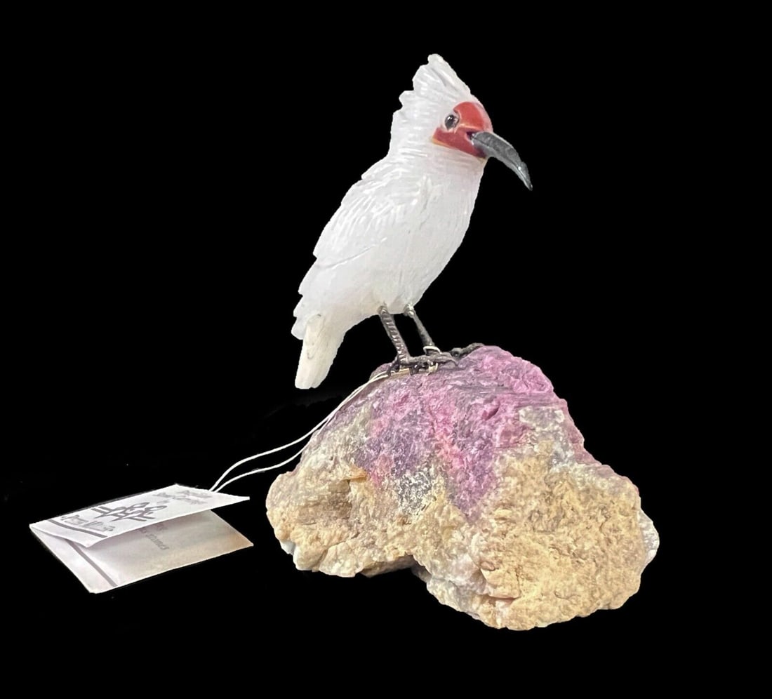 Hand Carved Crested Ibis Natural Gem Stone Peter Muller (1 of 7)