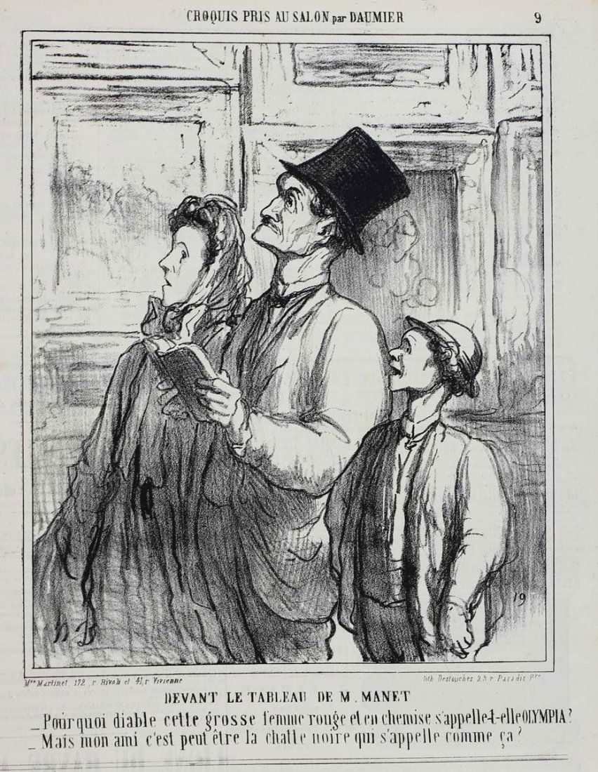 Daumier, Honore Lithograph Croquis Pris au Salon No.9 (1 of 3)