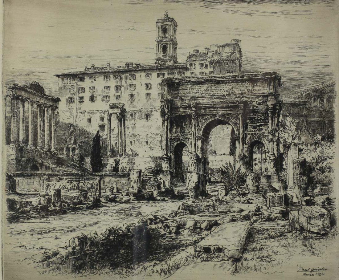 Geissler, Paul, Etching, "Roma 1926' #34/200 Signed (1 of 5)