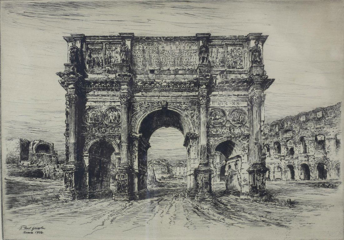 Geissler, Paul Etching, 'Roma 1926', #79/200 Signed (1 of 5)