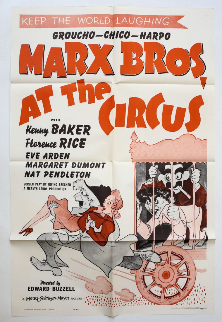 Movie Poster Marx Bros 'At the Circus' Folded 1 Sheet (1 of 3)