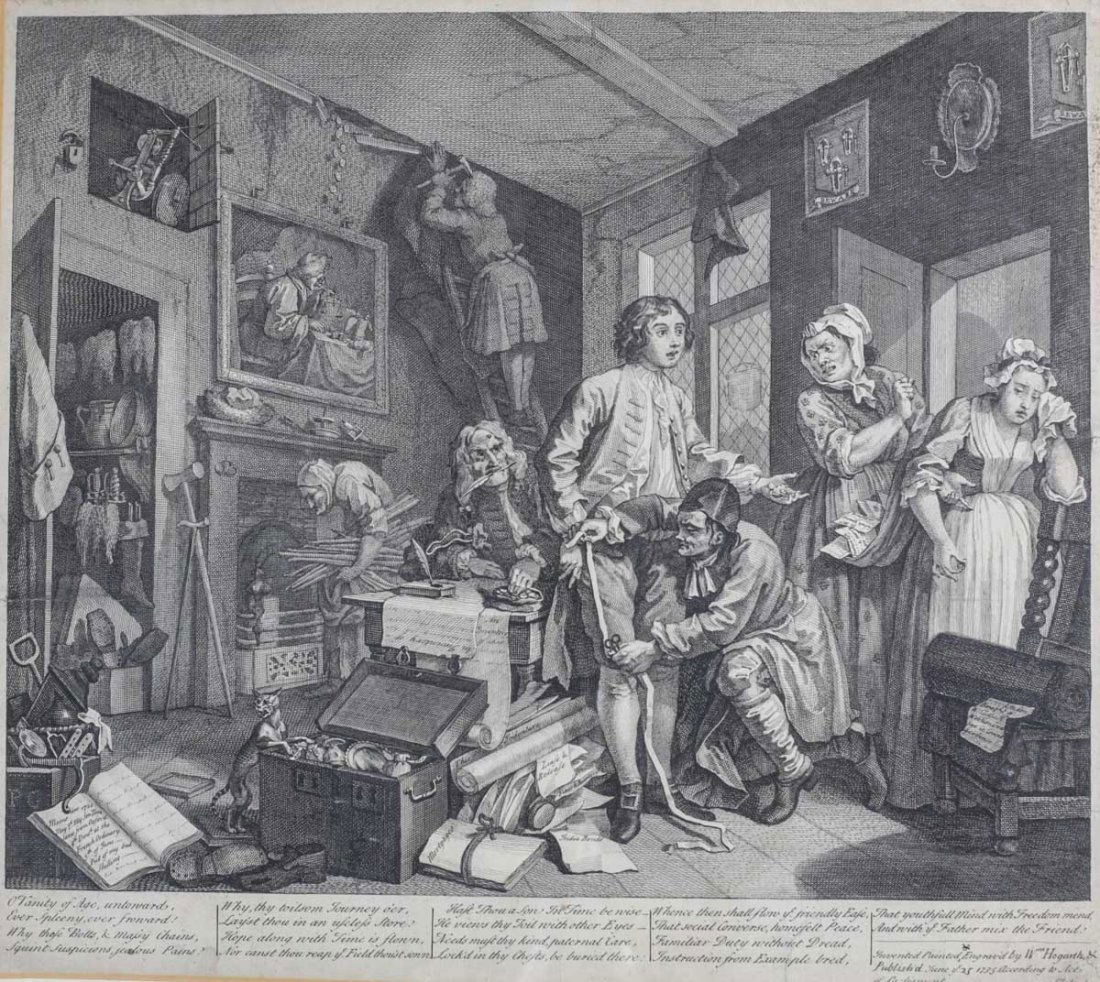 Hogarth, William Engraving A Rake's Progress No.1 (1 of 3)