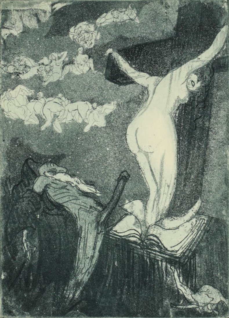 Vertes, Marcel Erotic Etching, No. 1 Temptation signed: Vertes, Marcel (French 1895-1961) Erotic Etching on paper, No. 1 "Temptation of St. Anthony" Signed 'Vertes' in pencil lower right. C1921. Sheet 8.5" x 9.75"