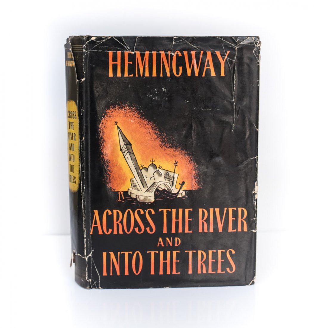 Hemingway, Ernest Across the River into Trees 1st Ed DJ: Hemingway, Ernest 'Across the River and into the Trees' Charles Scribner's Sons 1950. 1st edition hardcover w/ DJ . Hardcover with black cloth boards and gilt lettering. Lightly deckled edges. 308 pag