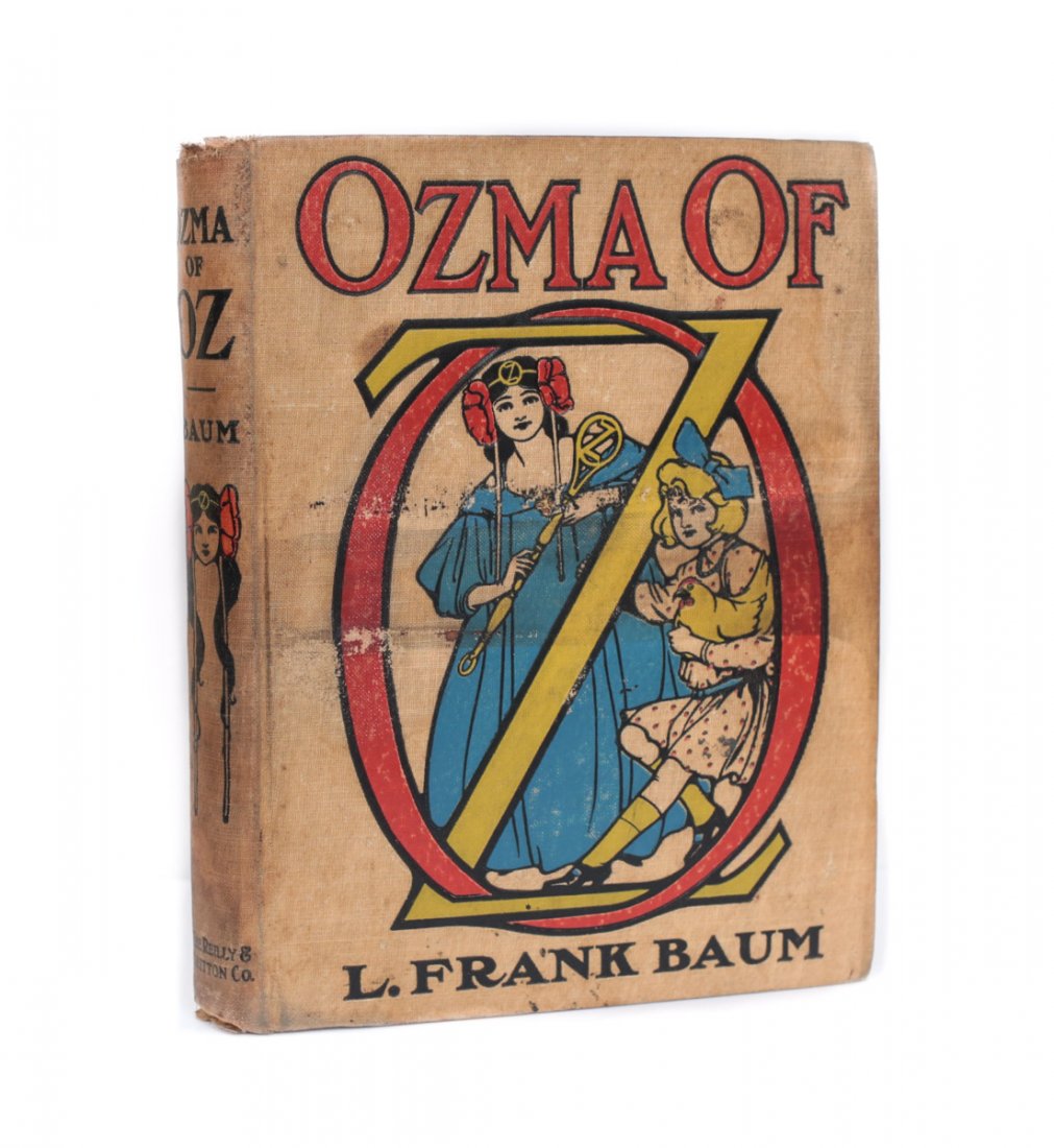 Baum, L. Frank Ozma of Oz 1st Ed 1st State 1907: Baum, L. Frank, Ozma of Oz, 1st edition, 1st state.Publishers: The Reilly & Britton Co., 1907. Illustrated by John R. Neill. 270pp, Yellow cloth boards with pictorals, full color illustrated endpapers