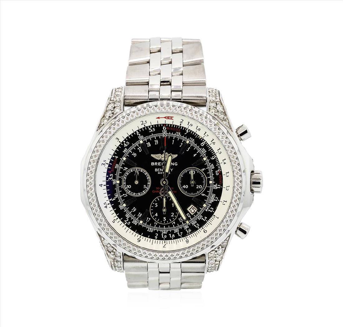 Breitling for Bentley Motor T Mens Wristwatch: One gents, Breitling for Bentley Motors T Chronograph wristwatch electro-chemically tested Stainless Steel, Case: 48mm diameter, Case Back: there are three stacked high relief Bentley vehicles and eng