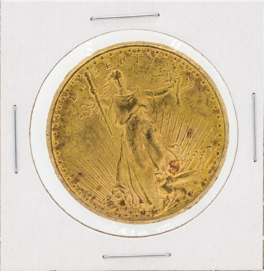 1927 $20 Saint Gaudens Double Eagle Gold Coin: One 1927 $20 Saint Gaudens Double Eagle Gold Coin.