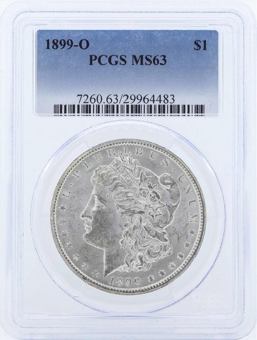 1899-O $1 Morgan Silver Dollar Coin PCGS MS63: One 1899-O $1 Morgan Silver Dollar Coin PCGS MS63. PCGS Graded.
