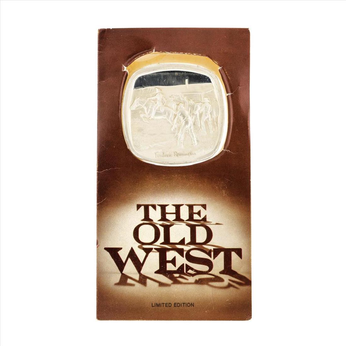 Lincoln Mint 4 oz. Old West The Pony Express Limited: One Lincoln Mint 4 oz. Old West The Pony Express Limited Edition Silver Proof Medal.