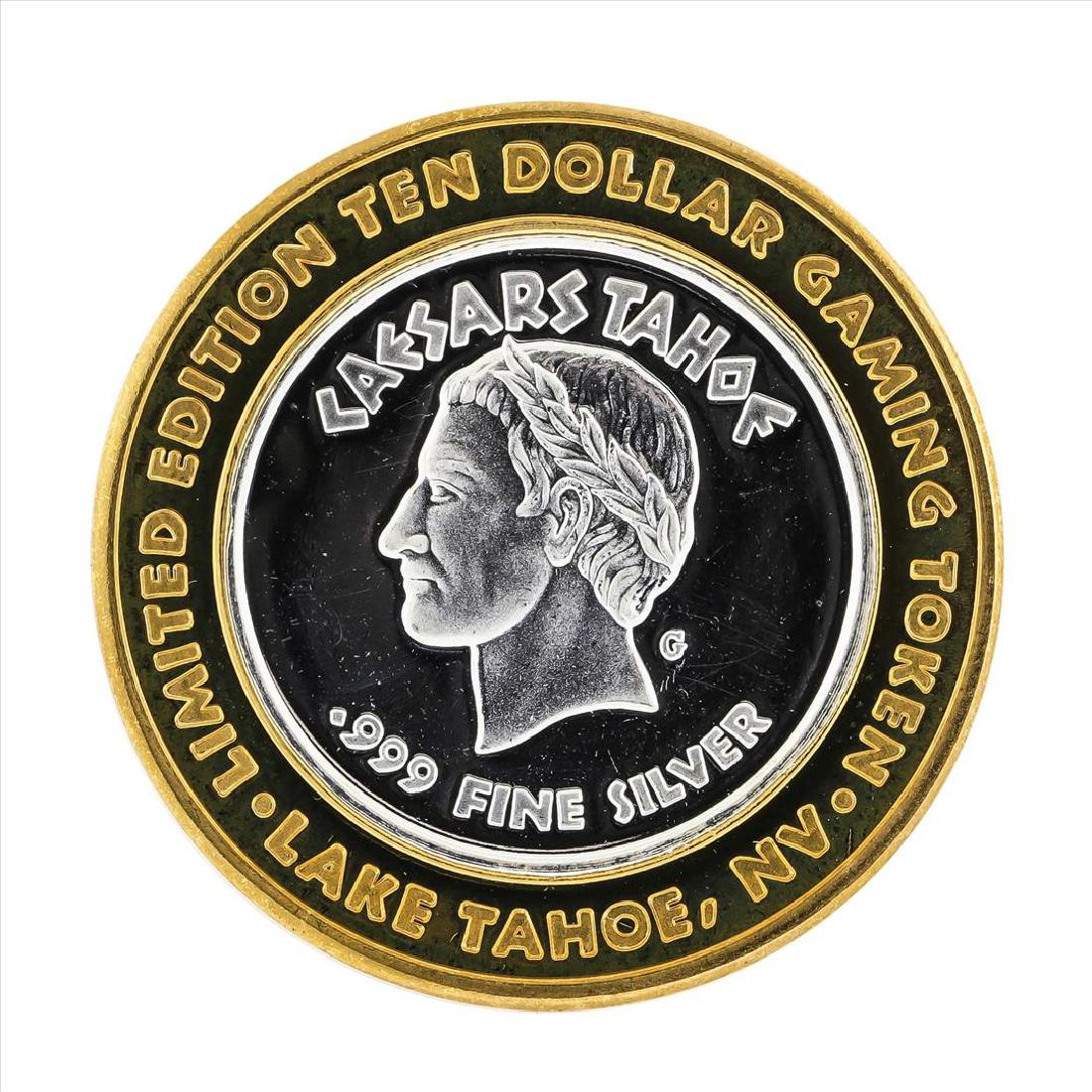 .999 Silver Caesars Tahoe $10 Casino Gaming Token: One .999 Silver Caesars Tahoe $10 Casino Gaming Token Limited Edition.