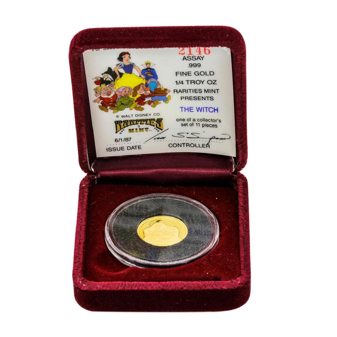 1987 Walt Disney Rarities Mint 1/4 Oz. .999 Fine Gold