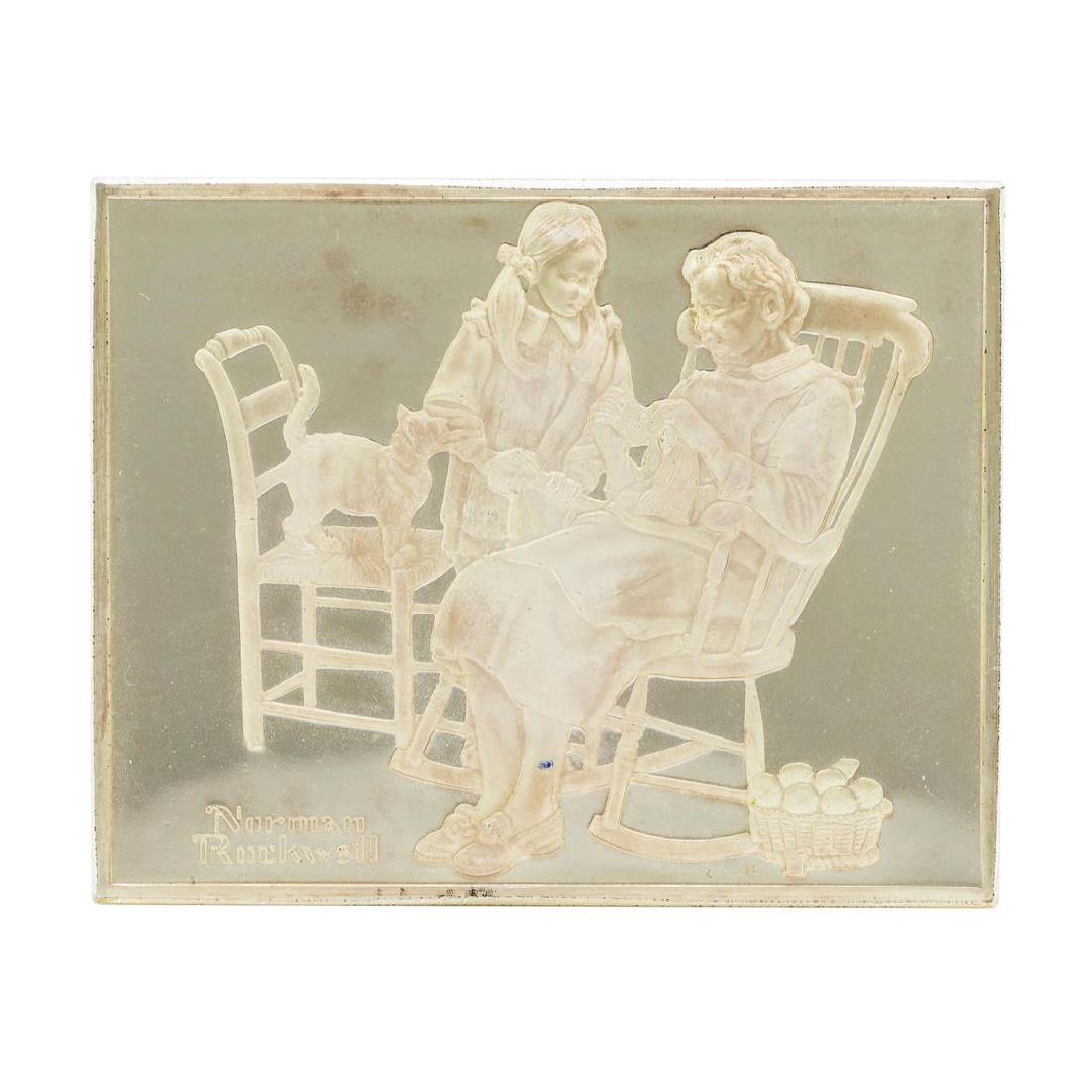Norman Rockwell Fondest Memories 1500 Grains Sterling: One Norman Rockwell Fondest Memories 1500 Grains Sterling Silver Ingot.